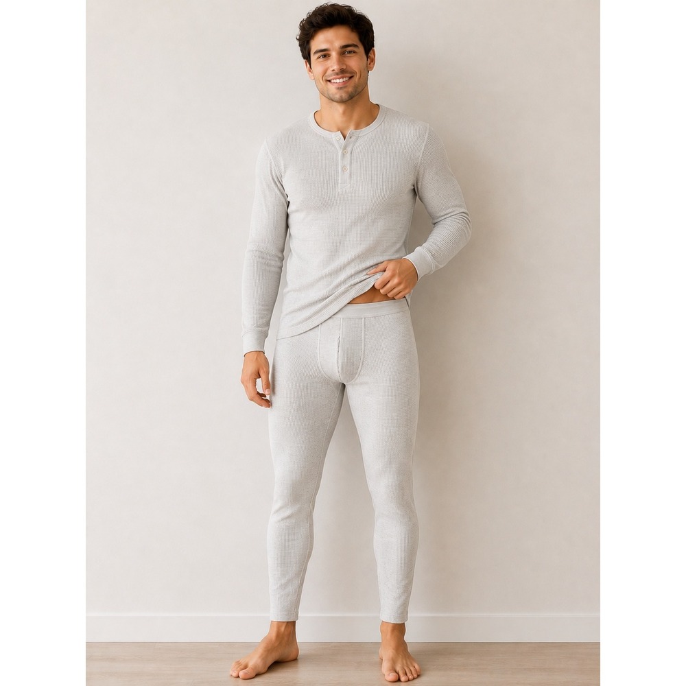 Unbranded Thermal Long Johns Mens Large Off White Base Layer Bottoms Pants